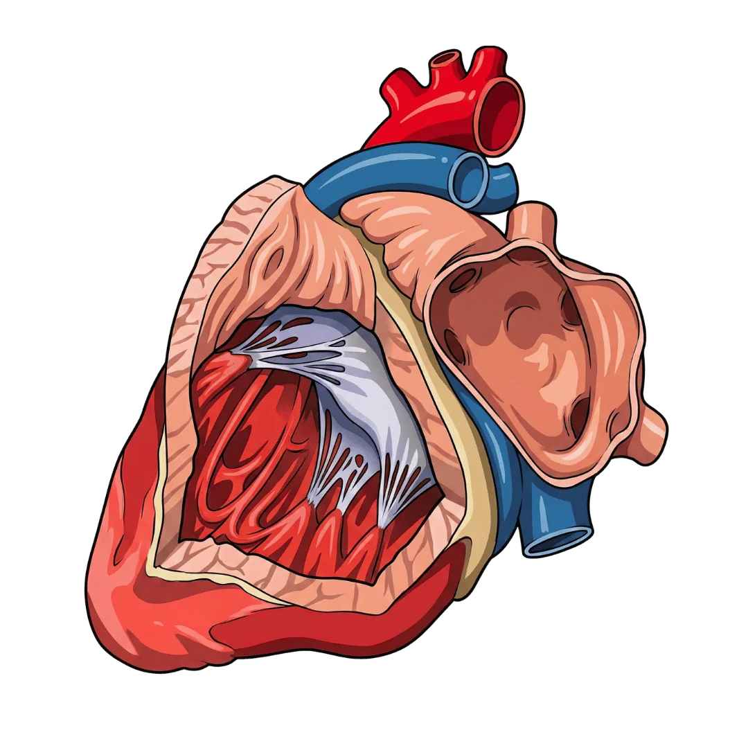 Schéma du système cardiovasculaire humain avec le coeur et les principaux vaisseaux